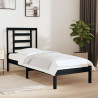 Estructura cama madera maciza individual negro 75x190 cm 1