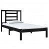 Estructura cama madera maciza individual negro 75x190 cm 3