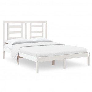 Estrutura cama pequena casal 120x190 cm pinho maciço branco H