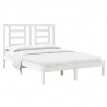 Estructura cama pequeña doble madera maciza blanco 120x190 cm 3