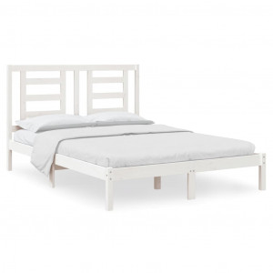 Cama sem colchão 140x190 cm madeira de pinho maciça branco H