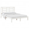 Cama sem colchão 140x190 cm madeira de pinho maciça branco 3
