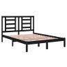 Estructura de cama de madera maciza de pino negra 140x190 cm 4