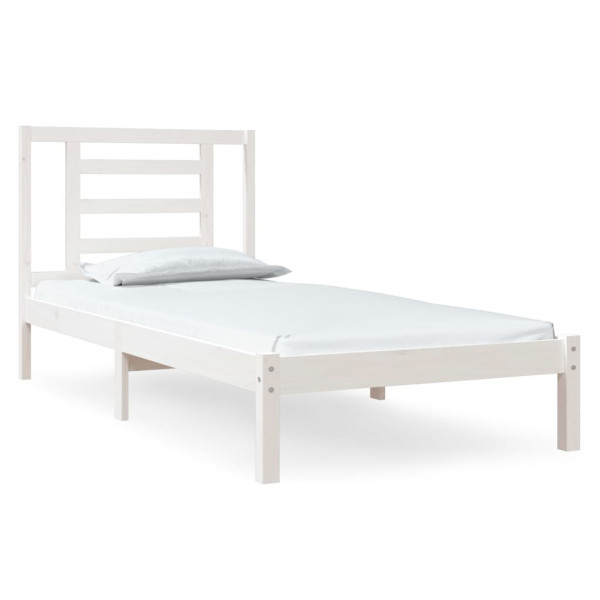 Cama sem colchão 90x200 cm madeira de pinho maciça branco M 2