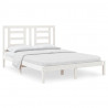 Cama sem colchão 140x200 cm madeira de pinho maciça branco 2