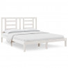 Cama sem colchão 160x200 cm madeira de pinho maciça branco 2