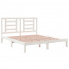 Estructura de cama de madera maciza de pino blanco 160x200 cm 4