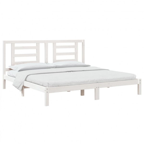 Estructura de cama madera maciza super king blanca 180x200 cm M 3