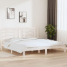 Estructura de cama madera maciza de pino blanco 200x200 cm 1