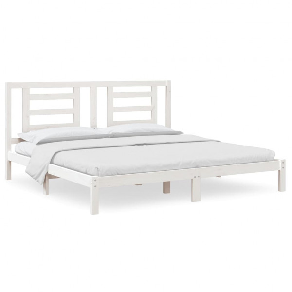 Estructura de cama madera maciza de pino blanco 200x200 cm M 2