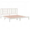 Estructura de cama madera maciza de pino blanco 200x200 cm 4