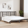 Estructura de cama de madera maciza de pino gris 200x200 cm 1