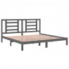 Estructura de cama de madera maciza de pino gris 200x200 cm 4