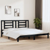Estructura de cama de madera maciza de pino negro 200x200 cm 1