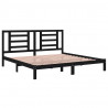 Estructura de cama de madera maciza de pino negro 200x200 cm 4