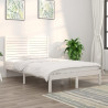 Estrutura cama pequena casal 120x190 cm pinho maciço branco 1