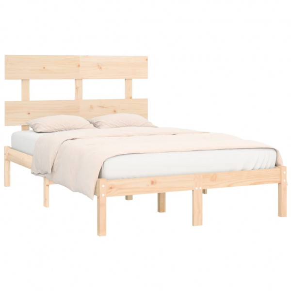 Estructura cama doble pequeña madera maciza 120x190 cm M 3