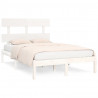 Estructura cama doble pequeña madera maciza blanco 120x190 cm 2