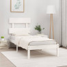 Estrutura de cama 100x200 cm madeira maciça branco 1