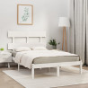 Estructura de cama de madera maciza pino blanca 160x200 cm 1