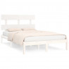 Estrutura de cama super king pinho maciço 180x200 cm branco 2