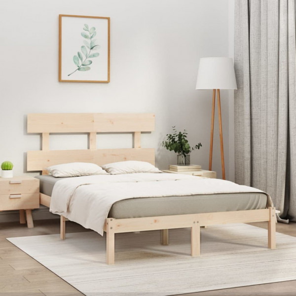 Estructura de cama de madera maciza 200x200 cm D