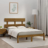 Estructura de cama madera maciza de pino marrón miel 200x200 cm 1