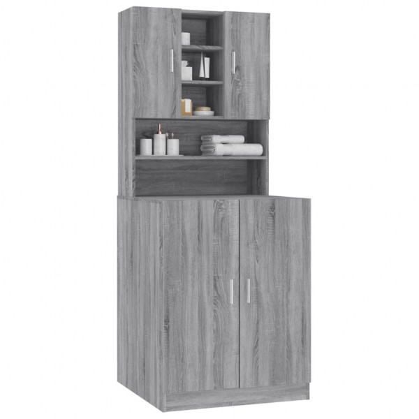 Armario para lavadora madera contrachapada gris Sonoma M 5