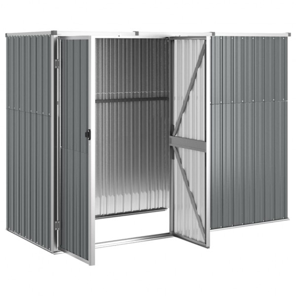 Abrigo p/ ferramentas jardim 225x89x161cm aço galvanizado cinza M 3