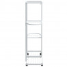 Soporte para flores 4 alturas y ruedas hierro blanco 44x23x80cm 4