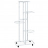 Soporte para flores 5 alturas ruedas hierro blanco 44x23x100cm 2