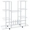 Soporte para flores con ruedas hierro blanco 94.5x24.5x91.5 cm 5