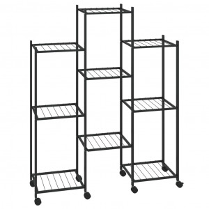 Suporte de vasos c/ rodas 83x25x103.5 cm ferro preto H