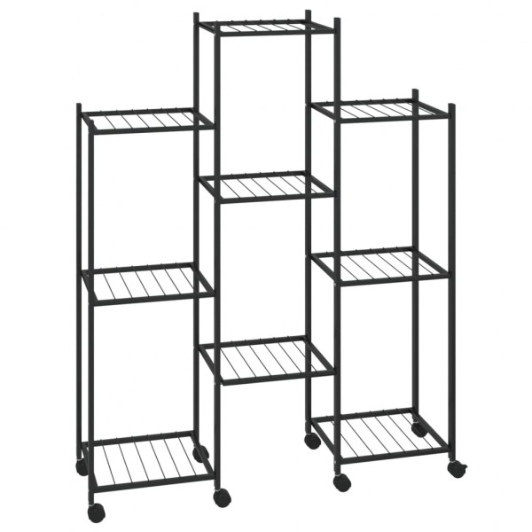 Suporte de vasos c/ rodas 83x25x103.5 cm ferro preto M 2