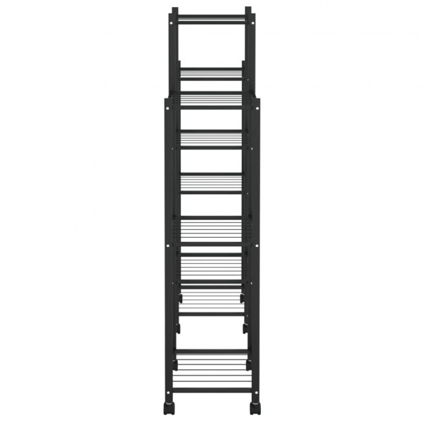 Suporte de vasos c/ rodas 83x25x103.5 cm ferro preto M 4