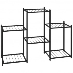 Soporte para flores de hierro negro 83x25x60 cm H