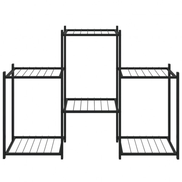 Soporte para flores de hierro negro 83x25x60 cm M 3