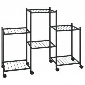 Suporte de vasos c/ rodas 83x25x63.5 cm ferro preto H