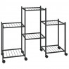 Soporte para flores con ruedas hierro negro 83x25x63.5 cm 2