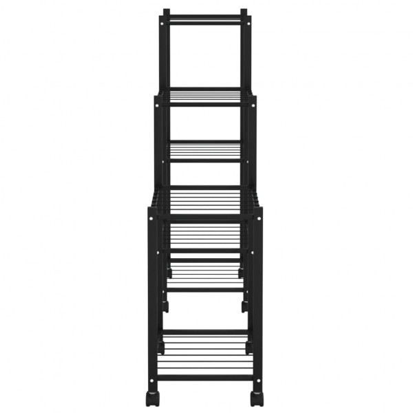 Suporte de vasos c/ rodas 83x25x83.5 cm ferro preto M 4