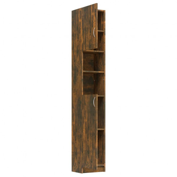 Armario baño madera contrachapada roble ahumado 32x25.5x190 cm M 5