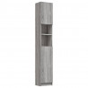 Armario de baño madera contrachapada gris Sonoma 32x25.5x190 cm 2