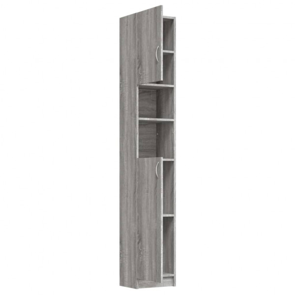 Armario de baño madera contrachapada gris Sonoma 32x25.5x190 cm M 5