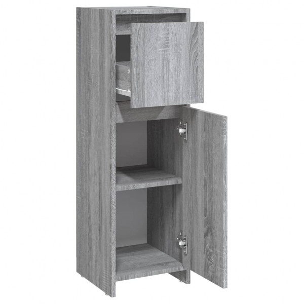 Armario de baño madera contrachapada gris Sonoma 30x30x95 cm M 5