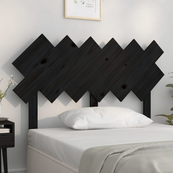 Cabecero de cama madera maciza de pino negro 122.5x3x80.5 cm D