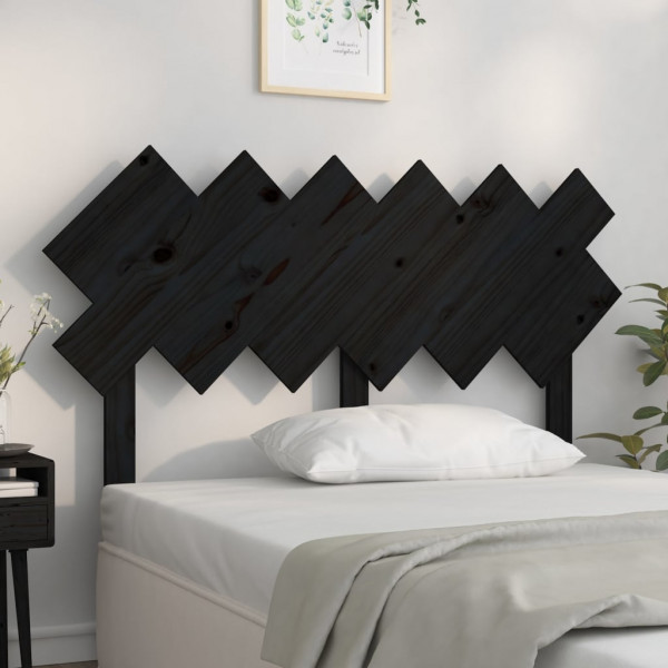 Cabecero de cama madera maciza de pino negro 132x3x81 cm D