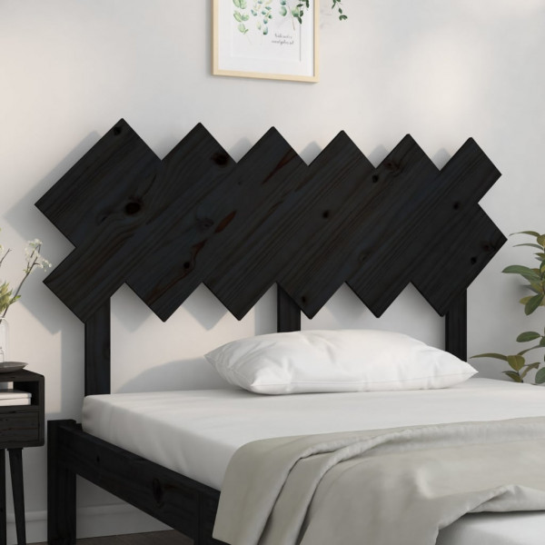 Cabeceira de cama 132x3x81 cm pinho maciço preto M 3