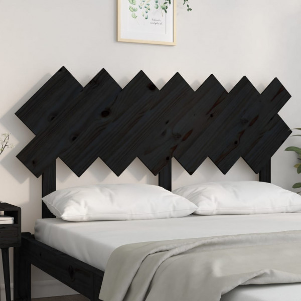 Cabecero de cama madera maciza de pino negro 141x3x80.5 cm M 3