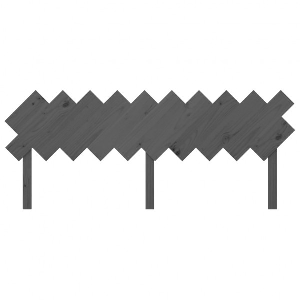 Cabecero de cama madera maciza de pino gris 196x3x80.5 cm M 4