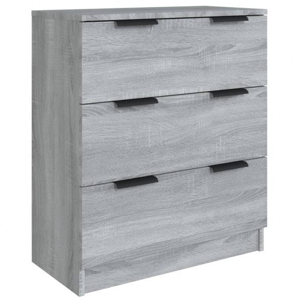 Aparador de 3 piezas madera contrachapada gris Sonoma M 4